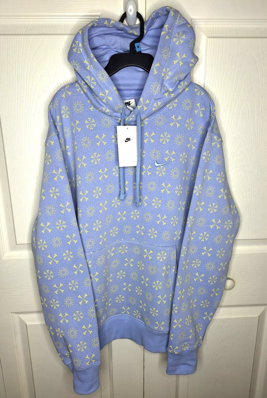 Nike Sportswear Club Fleece Monogram Hoodie Light Blue FJ1635-479 size XL